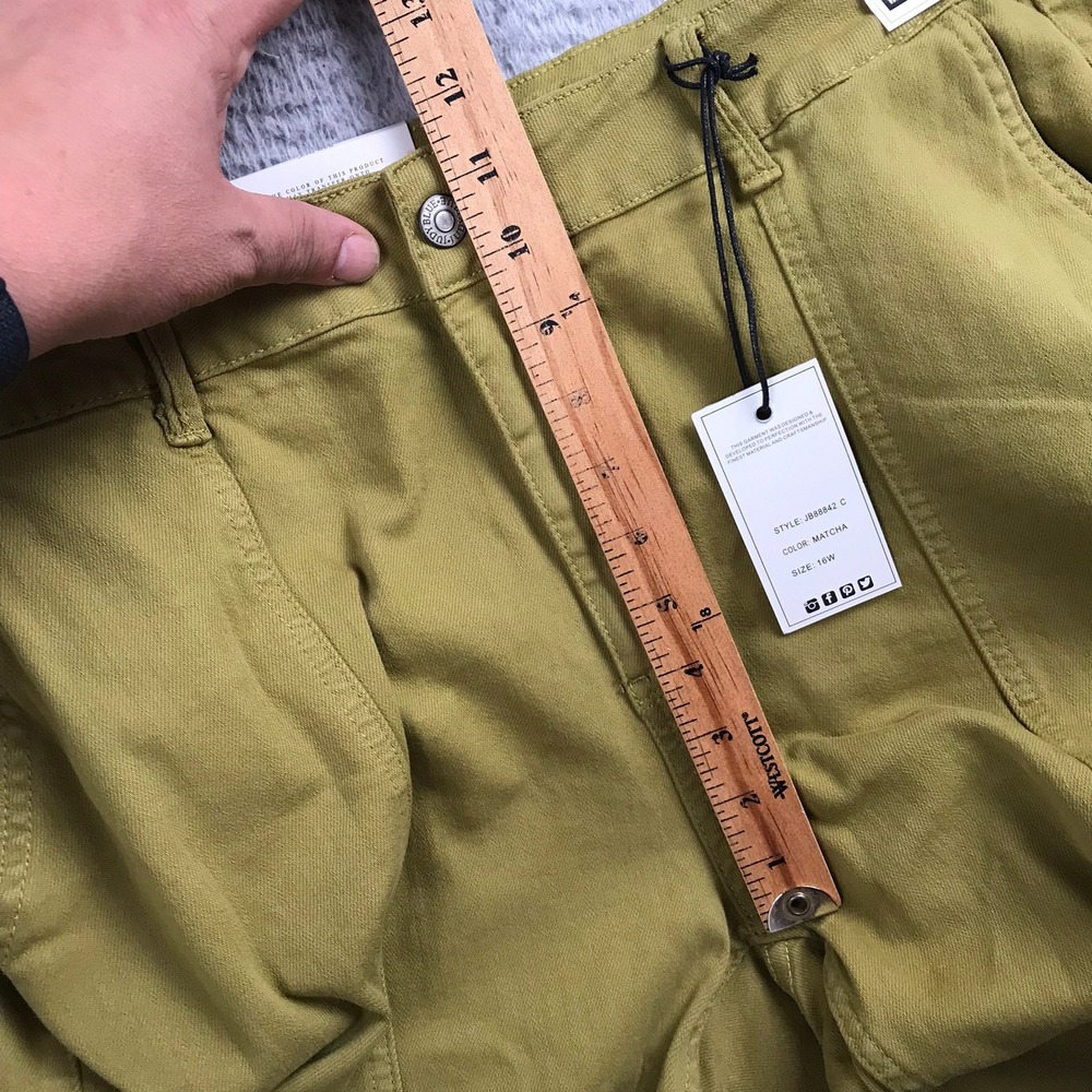 Judy Blue Cargo Pants Womens 16W Garment Dyed Matcha Green High Waist Jeans NEW - Picture 10 of 15